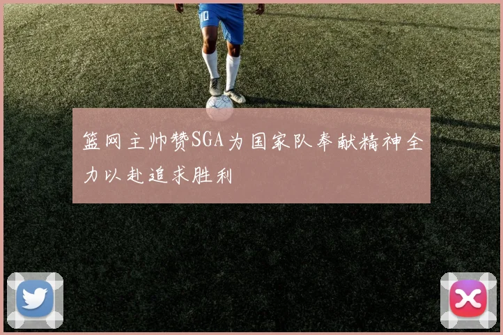 篮网主帅赞SGA为国家队奉献精神全力以赴追求胜利